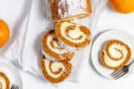 slices of pumpkin roll ready to serve