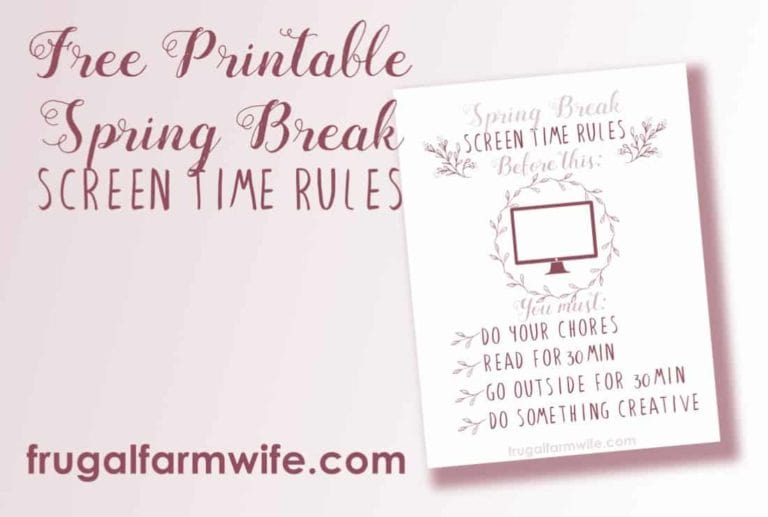 spring break rules printable