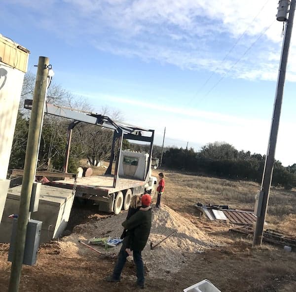 getting a septic tank delivered