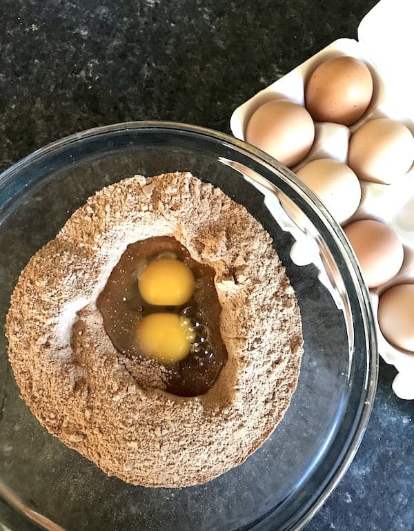 Image shows the ingredients needed for the gooey butter cake