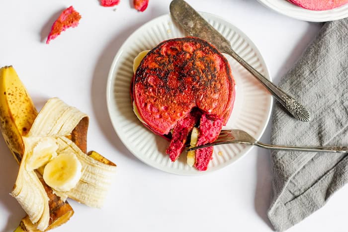 beet and banana pancakes