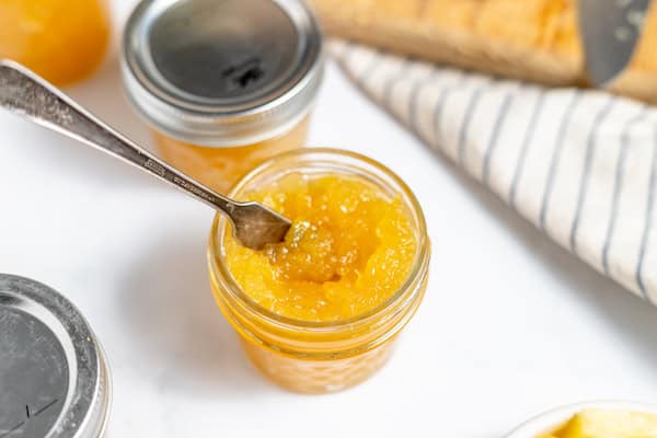 jar of pineapple jam ready to be served