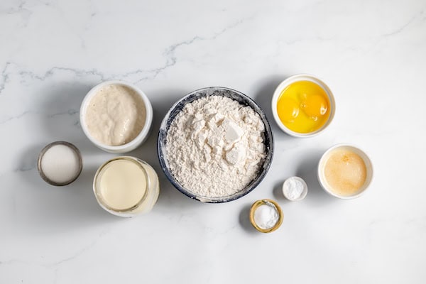 ingredients for sourdough pancakes