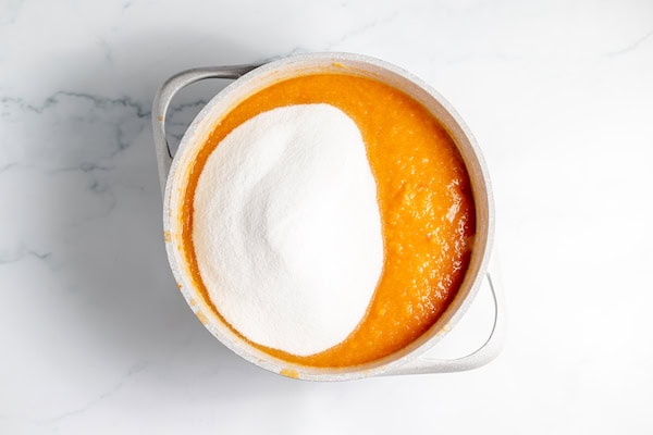 sugar added to apricot mixture