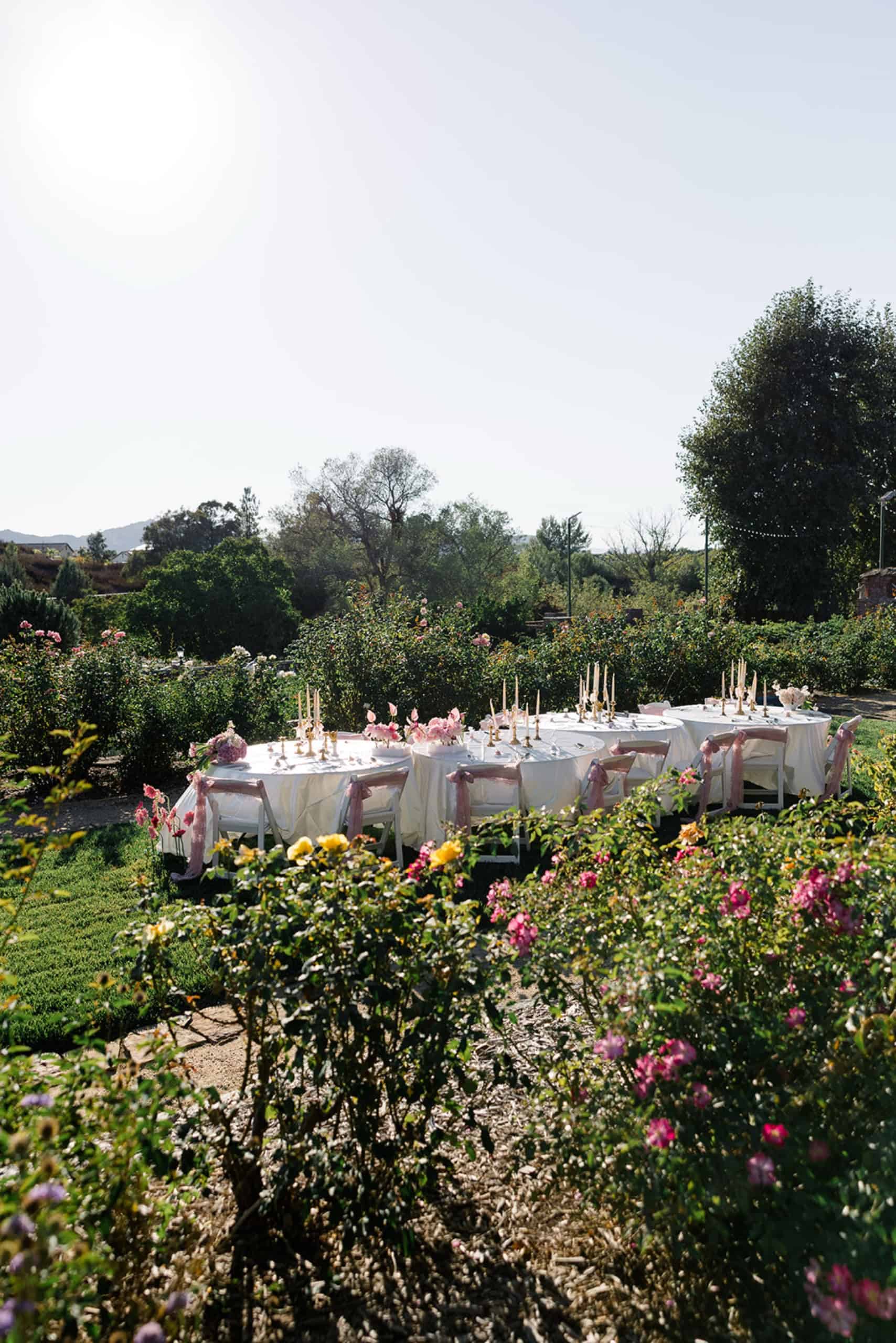 garden party rehearsal dinner at Ivy Manor Temecula