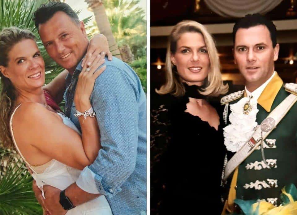 Liebespaar am Valentinstag mit Herz und Zuneigung.