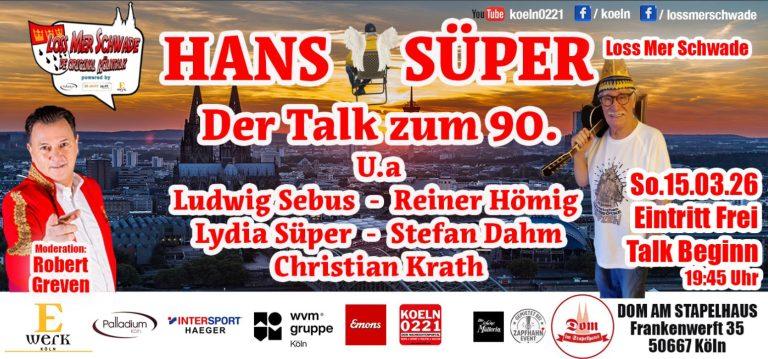 Feierlicher Abend für Hans Süper mit bekannten Karnevalsgrößen in Köln.