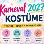 Buntes Karnevalskostüm mit Konfetti und Feierlaune für 2027.