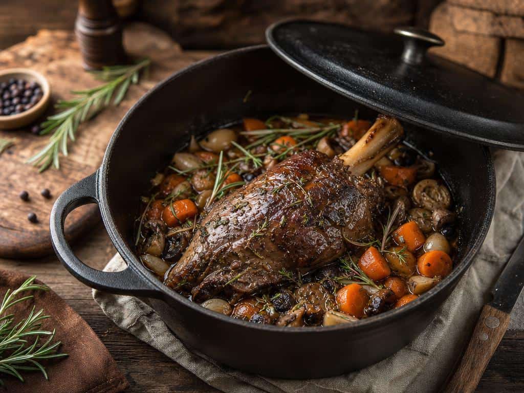 cuissot de chevreuil en cocotte en fonte