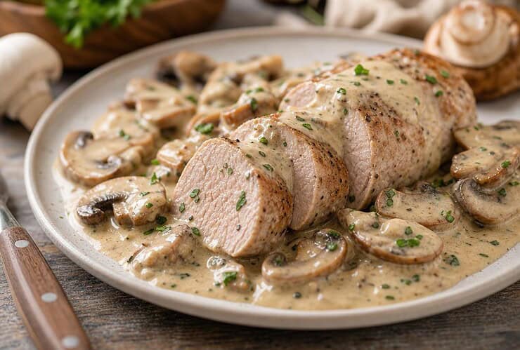 filet mignon au boursin et champignons