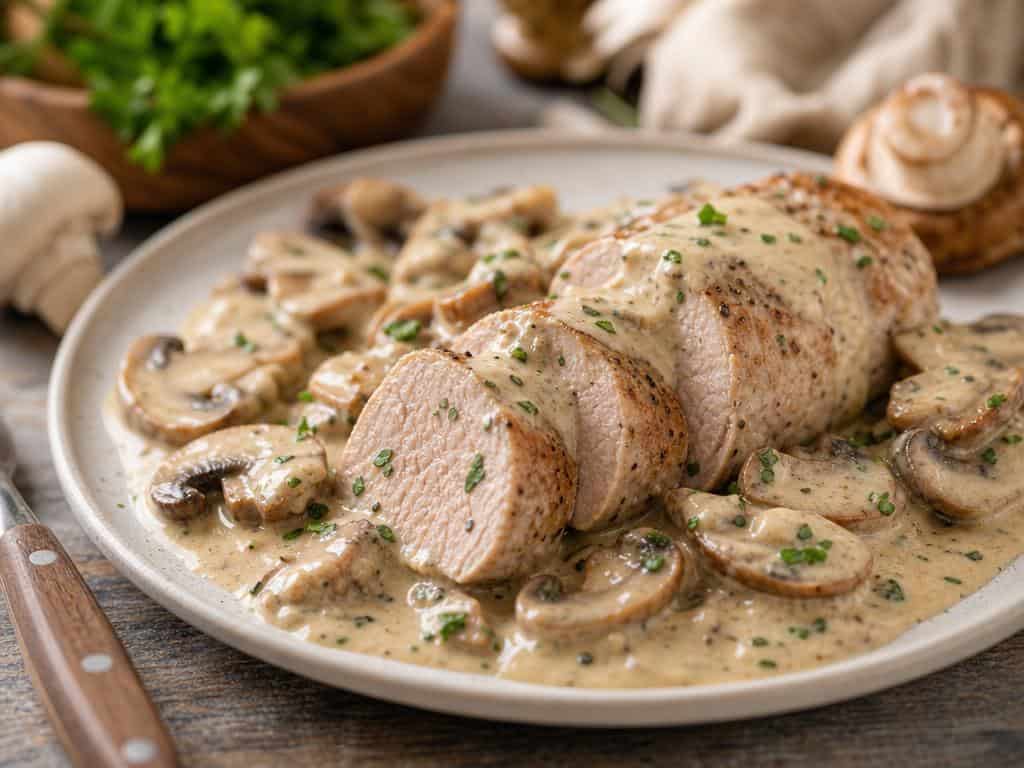 filet mignon au boursin et champignons
