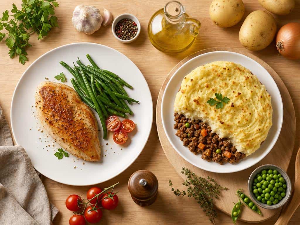 Patate douce viande ou poisson