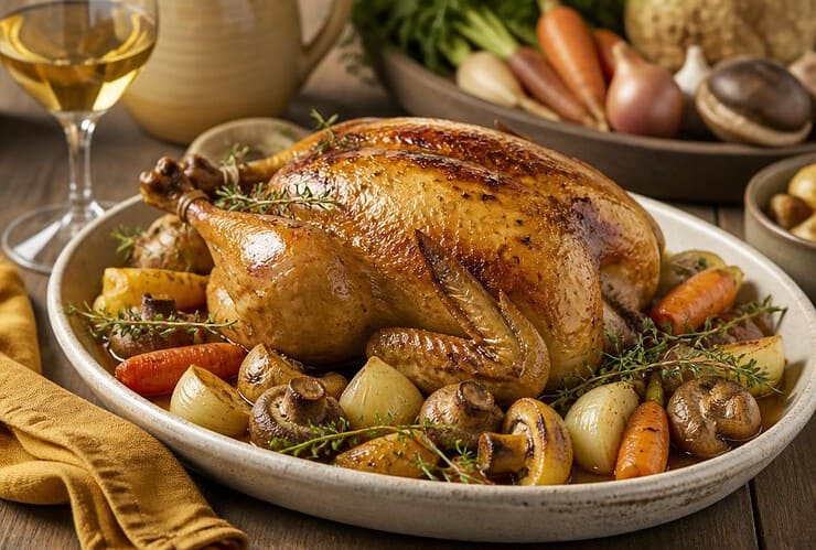 quel légumes avec chapon au vin jaune