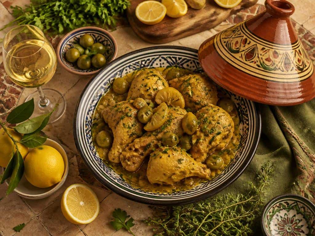 quel vin avec une tajine de poulet au citron confit