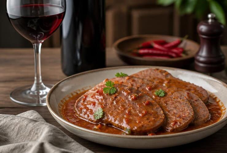 quel vin avec langue de boeuf sauce piquante