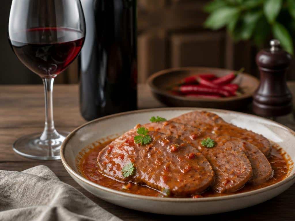 quel vin avec langue de boeuf sauce piquante