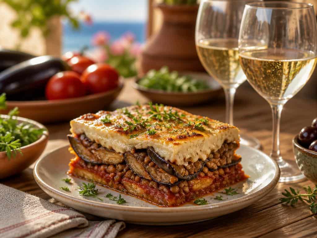 quel vin blanc avec moussaka