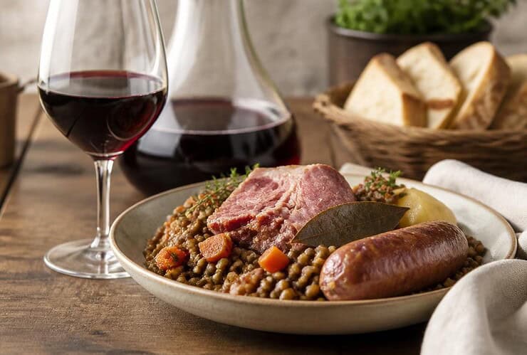 quel vin avec petit salé aux lentilles