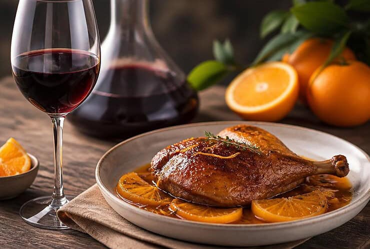 quel vin rouge avec canard à lorange
