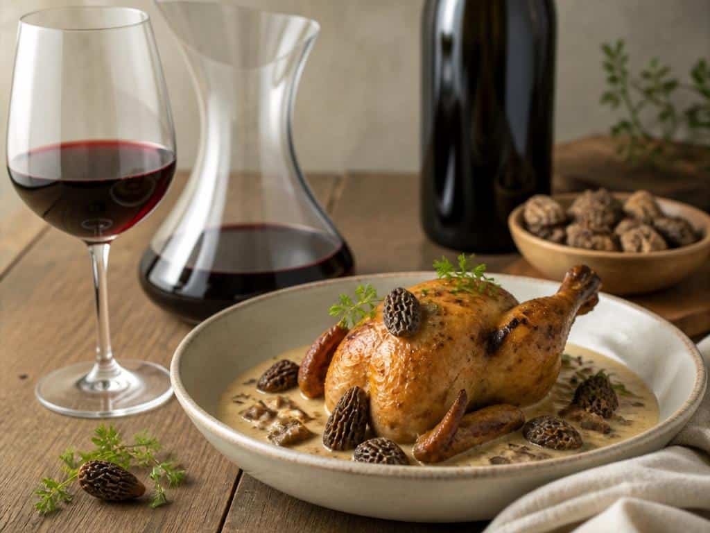 quel vin rouge avec une poularde aux morilles