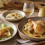 quelle entrée avec un poulet au vin jaune