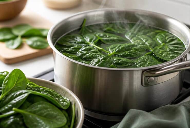 temps de cuisson épinards frais à l'eau