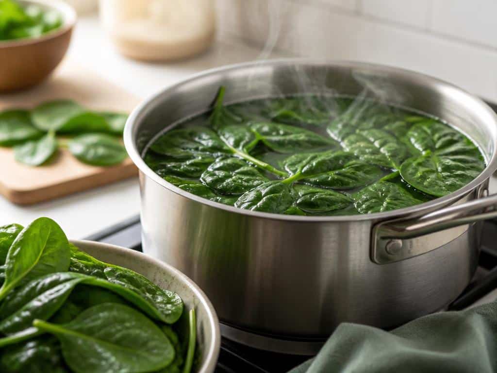 temps de cuisson épinards frais à l'eau
