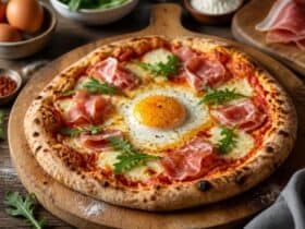 oeuf sur une pizza