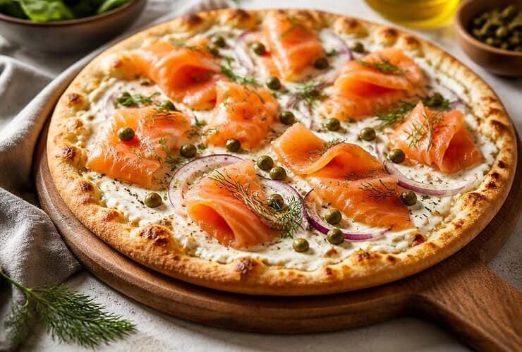 recette pizza saumon fumé creme fraiche