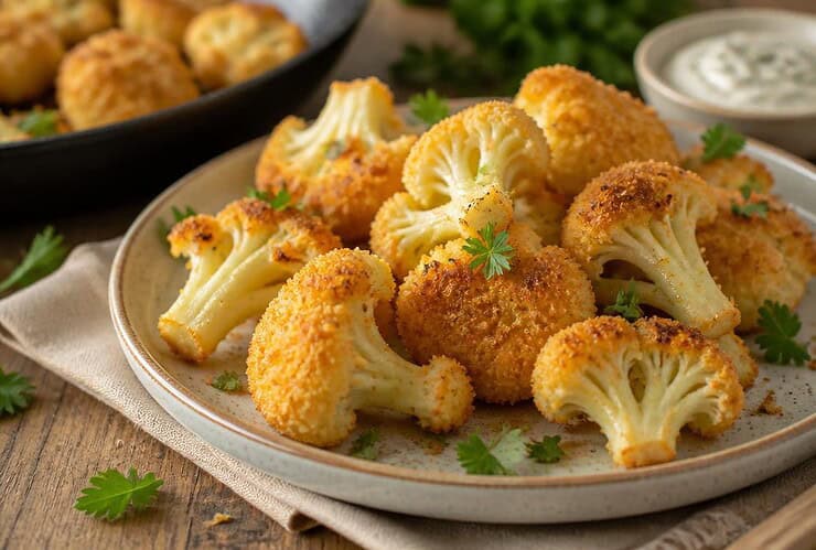 chou-fleur pané à la poêle
