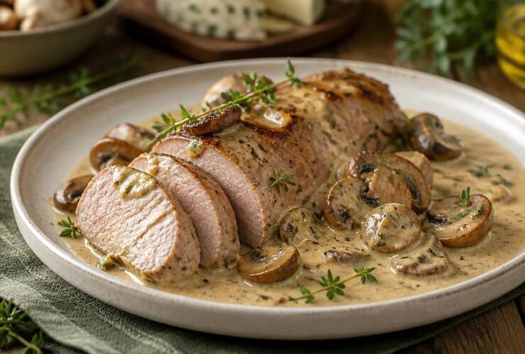filet mignon au boursin et champignons