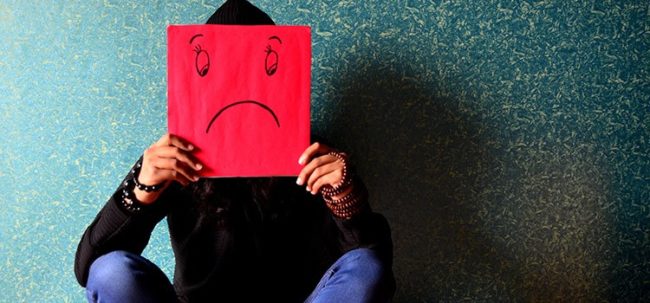 Unhappy face for blog on dealing with anxiety