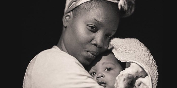 Lady with baby - postpartum depression
