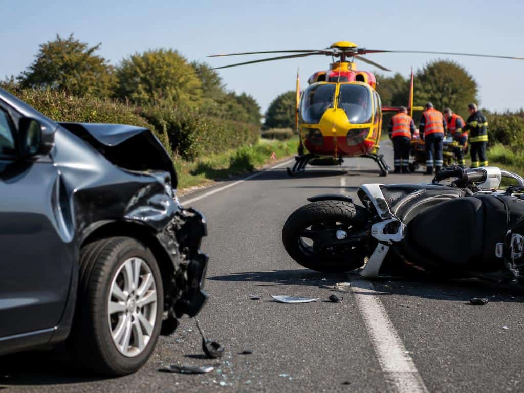 Un trois-roues et une voiture entrent en collision près de Bressuire : une victime héliportée