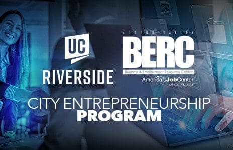 UC Riverside and BERC City Entrepeneurship program banner