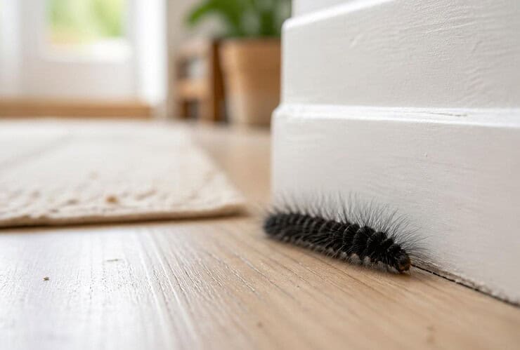 chenille noire maison