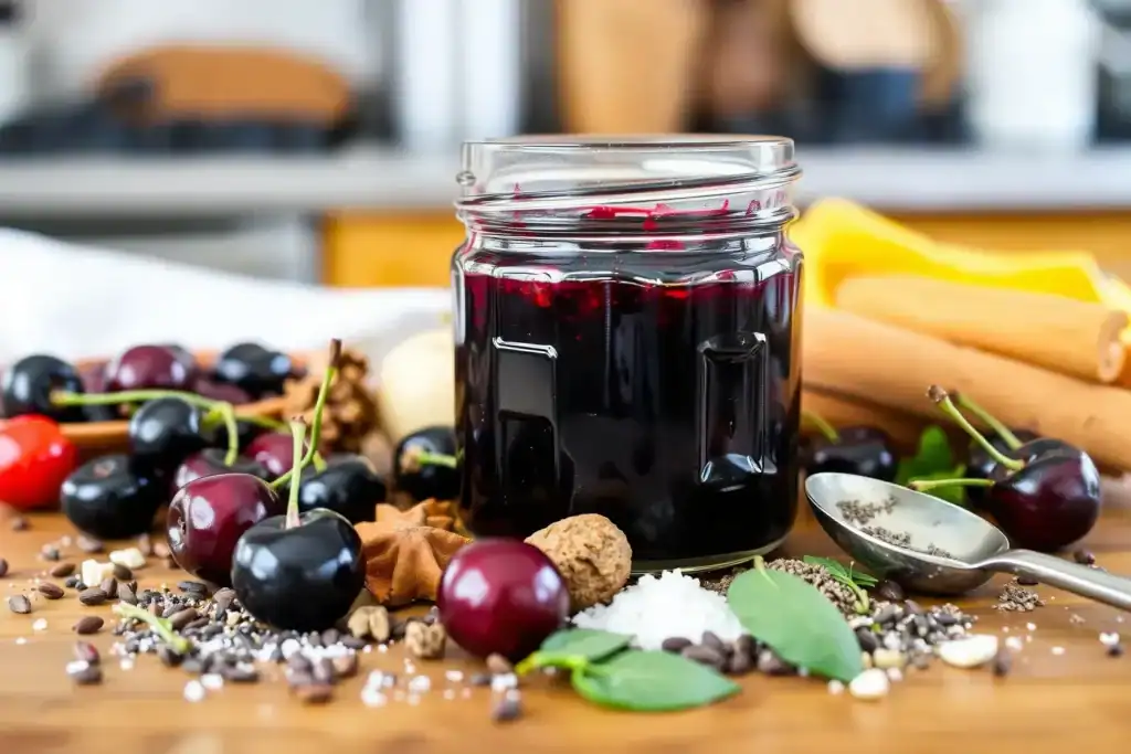 confiture de cerises noires