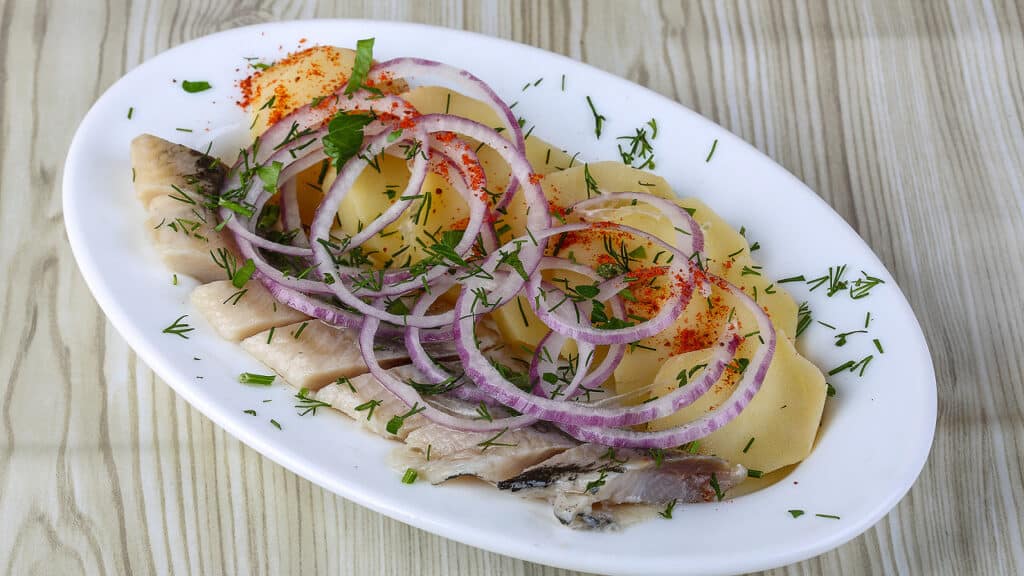 recette de harengs marines au vinaigre au four