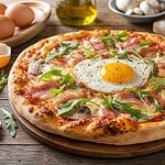 oeuf sur une pizza