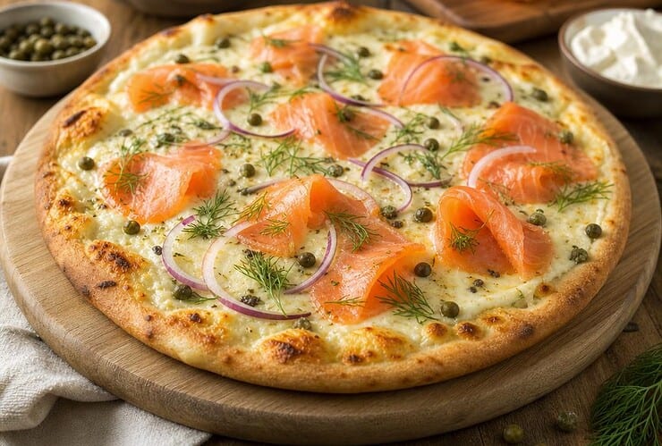 recette pizza saumon fumé creme fraiche