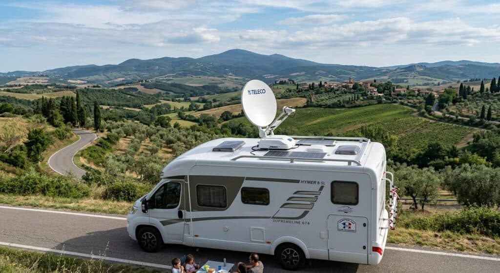 Parabole automatique camping-car