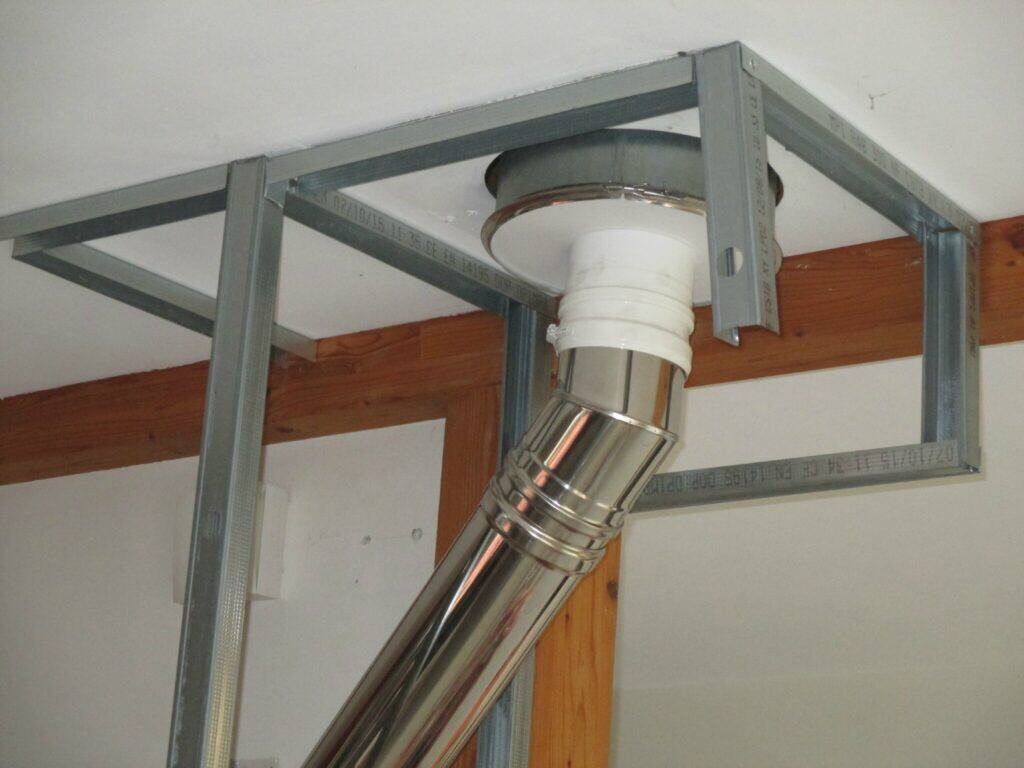 coffrage placo conduit poele bois