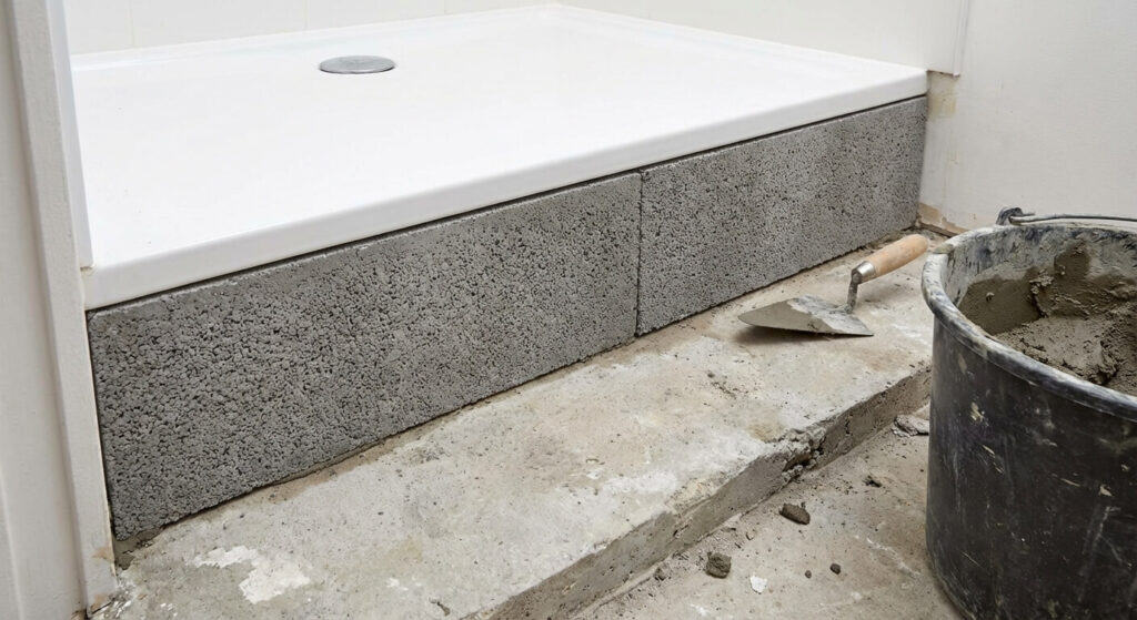 combler espace entre receveur et sol 1