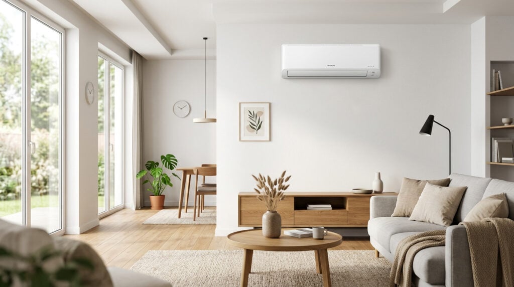 Climatisation Hitachi avec le voyant orange fixe 1