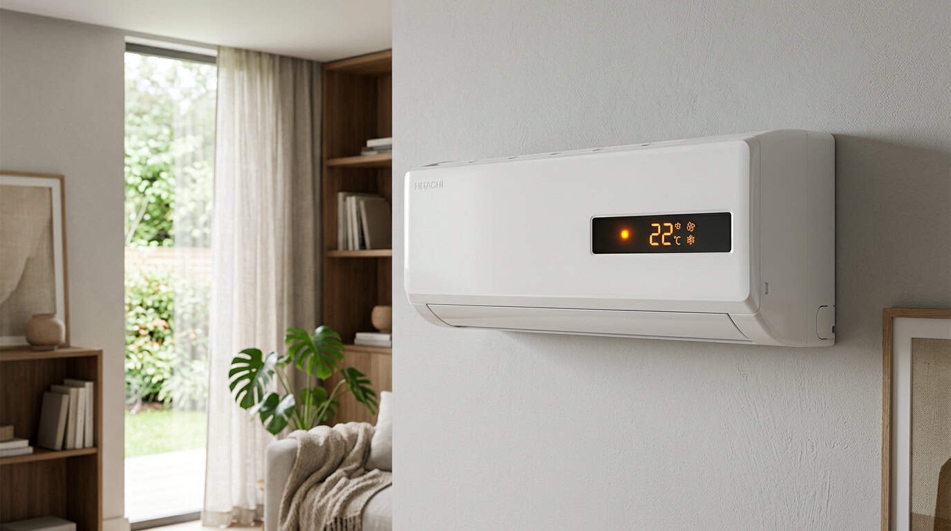 Climatisation Hitachi avec le voyant orange fixe