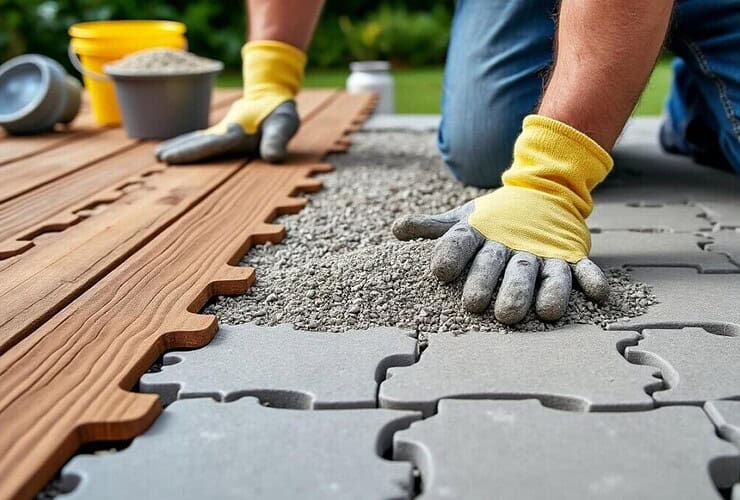 recouvrir des pavés autobloquants