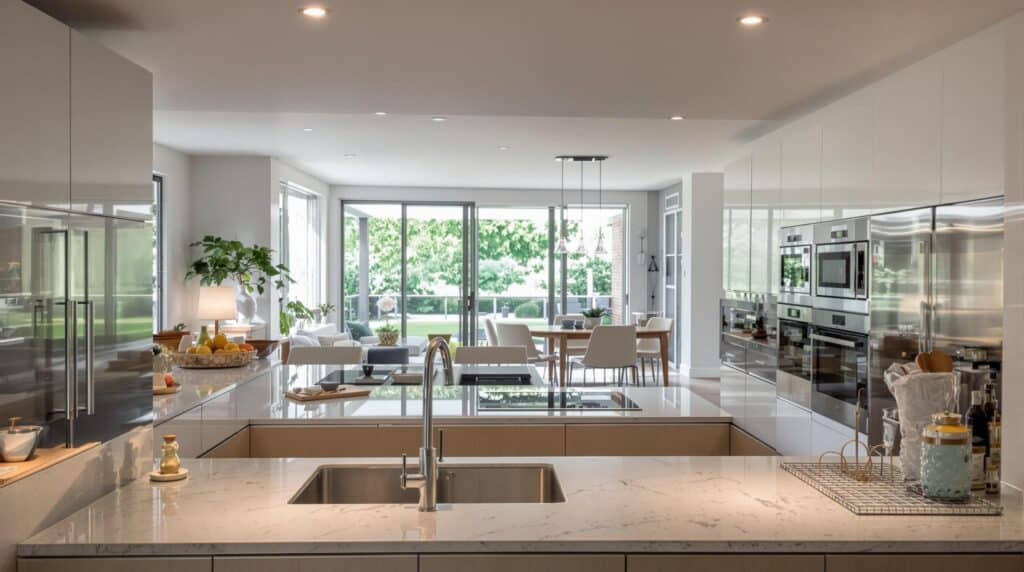 Disposition des spots au plafond en cuisine