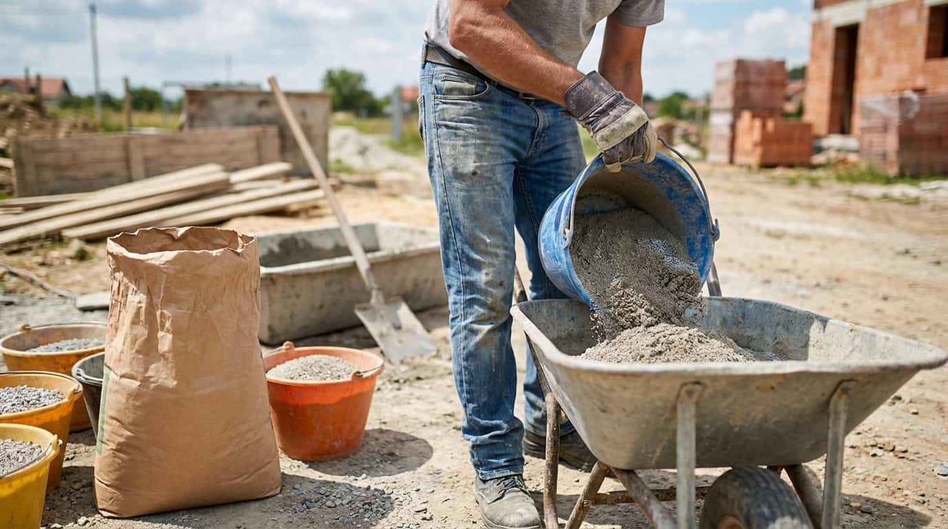 Dosage de béton de 300 kg avec mélange de sable et de gravier