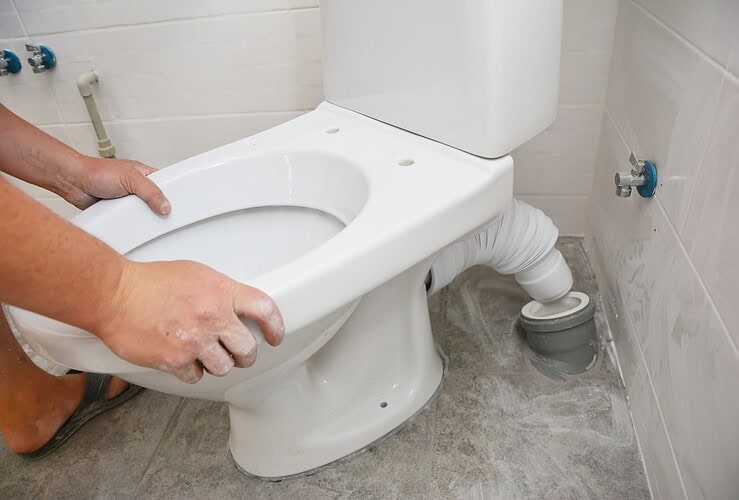 pente pour l'évacuation des WC 1