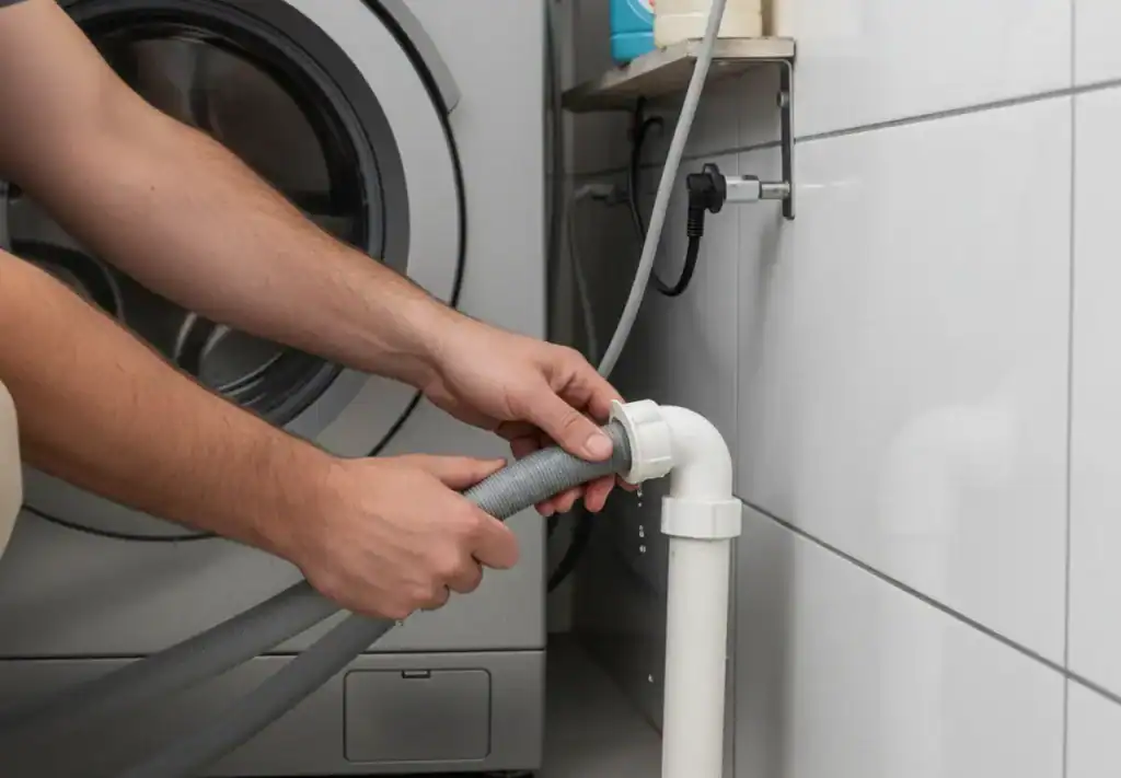 Évacuation d'une machine à laver trop haute risques